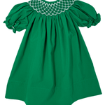 Catherine Pearl Smocked Dress - Green Girls Occasion Dresses Sweet Dreams