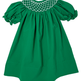 Catherine Pearl Smocked Dress - Green Girls Occasion Dresses Sweet Dreams