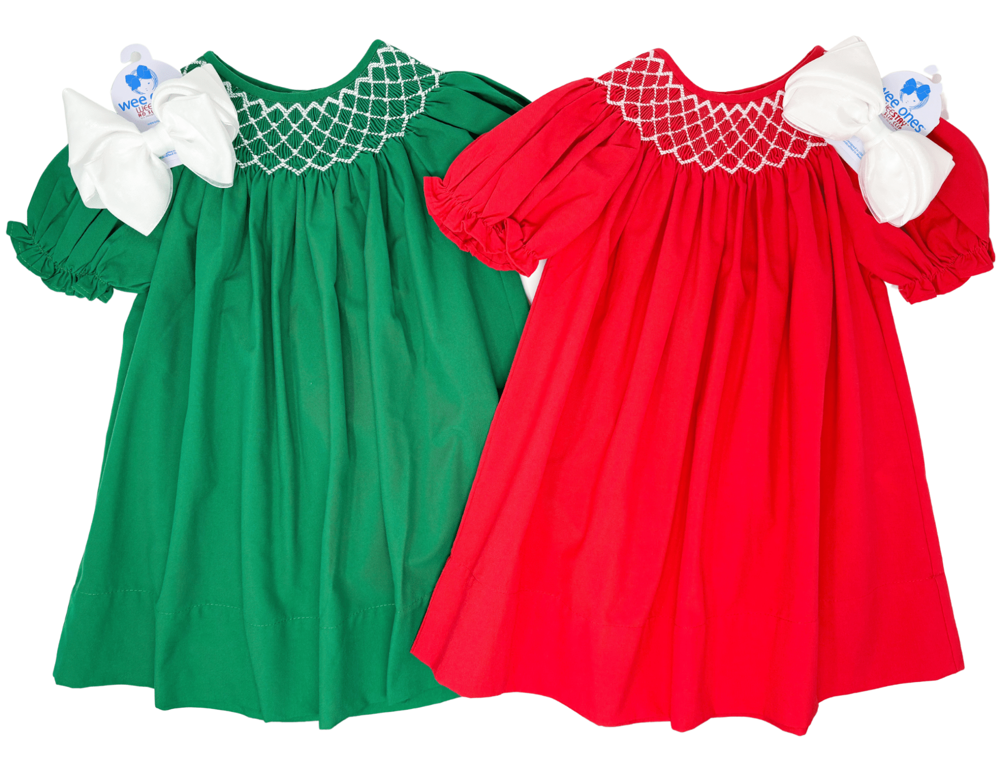 Catherine Pearl Smocked Dress - Hunter Green Boys Bubbles + Rompers Sweet Dreams