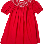 Catherine Pearl Smocked Dress - Red Girls Occasion Dresses Sweet Dreams