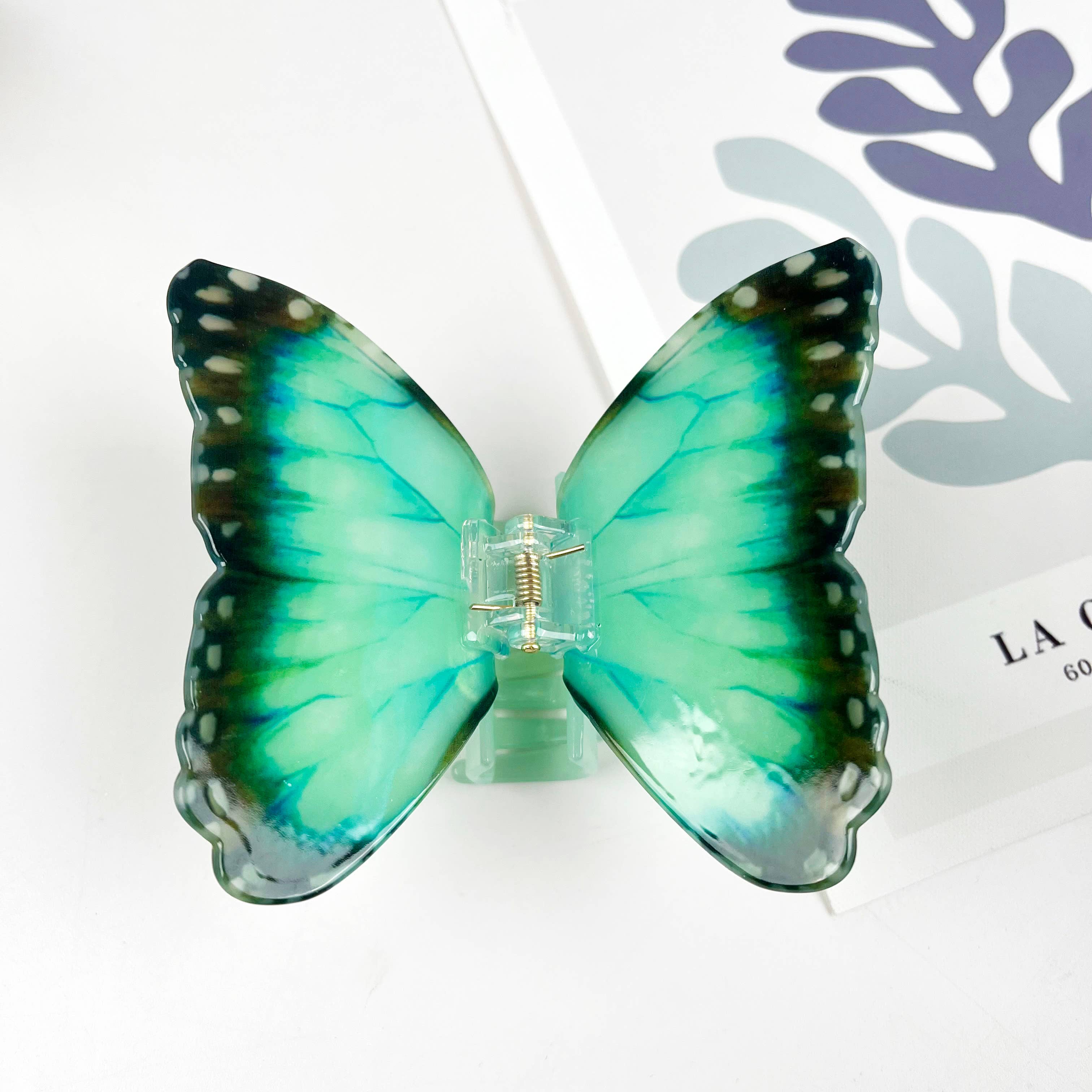 Butterfly Claw Clip - Green Hair Accessories TheDivaSoap