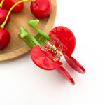 Sweet Red Cherry Claw Clip, Twin Cherries Hair Clip Hair Accessories TheDivaSoap