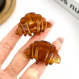 Mini Croissant Hair Claw Clip, Acetate Food-Themed Hair Clip: Mini Clip Hair Accessories TheDivaSoap