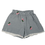 Celia Embroidered Shorts - Gray Stripe Girls Shorts Area Code 407