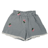 Celia Embroidered Shorts - Gray Stripe Girls Shorts Area Code 407