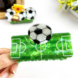 Soccer Ball Claw Clip - Green Grass and Ball Hair Accessories TheDivaSoap