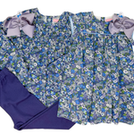 Charlotte Dress - Brookline Blossoms Blue Girls Occasion Dresses Bisby