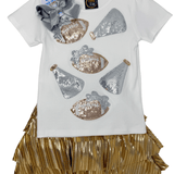 Cheer Sparkle Applique T-Shirt - Sugar Babies Children's Boutique/Meg's Shoppe