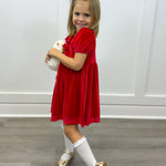 Chelsea Bow Dress - Red - Sugar Babies Children's Boutique/Meg's Shoppe