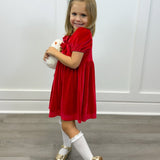 Chelsea Bow Dress - Red - Sugar Babies Children's Boutique/Meg's Shoppe