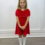 Chelsea Bow Dress - Red - Sugar Babies Children's Boutique/Meg's Shoppe
