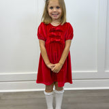 Chelsea Bow Dress - Red - Sugar Babies Children's Boutique/Meg's Shoppe
