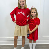 Chelsea Bow Dress - Red - Sugar Babies Children's Boutique/Meg's Shoppe