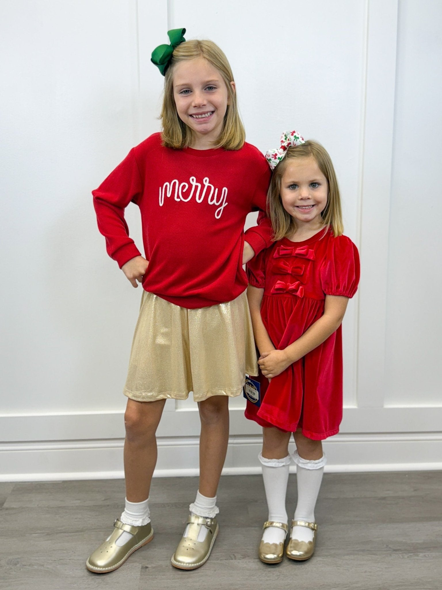 Chelsea Bow Dress - Red - Sugar Babies Children's Boutique/Meg's Shoppe