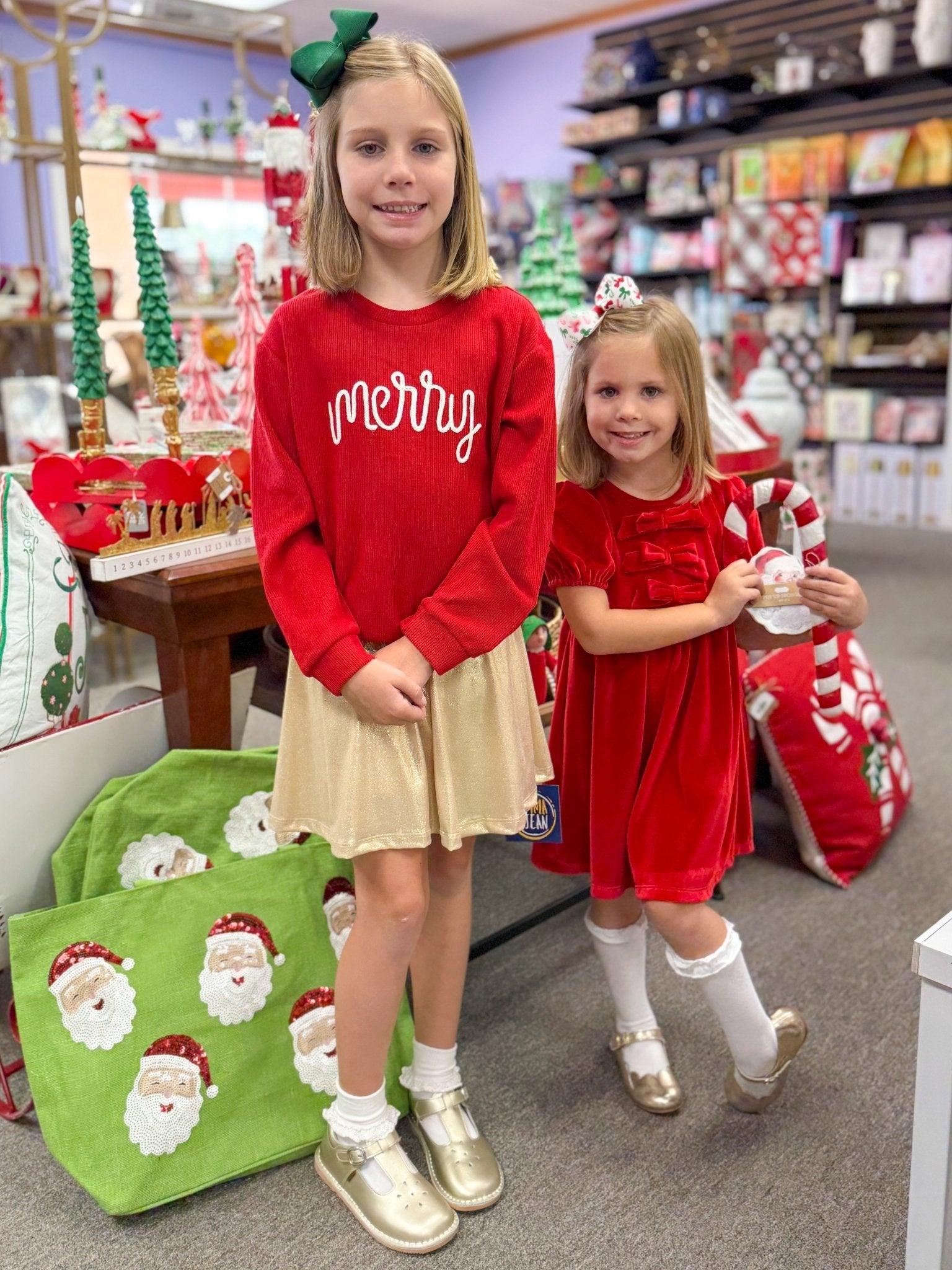 Chelsea Bow Dress - Red - Sugar Babies Children's Boutique/Meg's Shoppe
