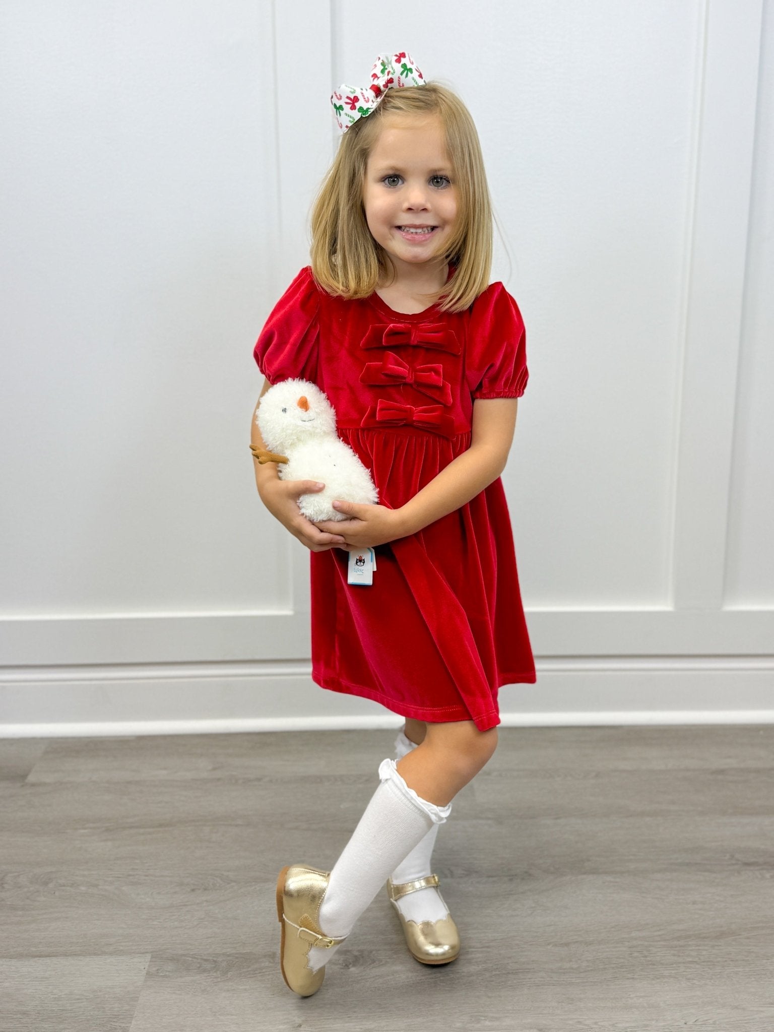 Chelsea Bow Dress - Red - Sugar Babies Children's Boutique/Meg's Shoppe