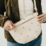 Chic Gold Studded Westlyn Bum Bag - Cream Purses + Totes Pretty Simple