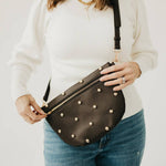 Chic Gold Studded Westlyn Bum Bag - Cream Purses + Totes Pretty Simple
