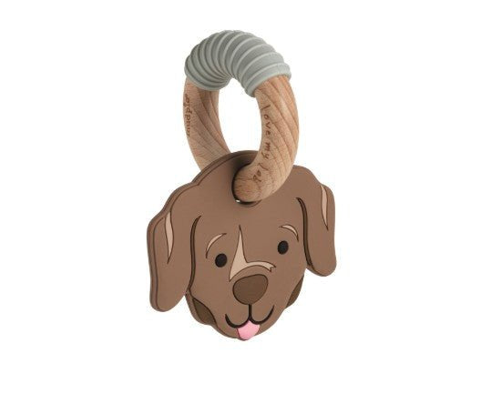 Chocolate Lab Dog Teether Baby Accessories Mudpie