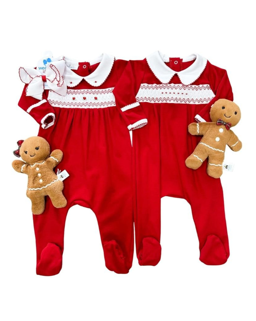 Chris and Eve's Classics Smocked Boy Footie Boys Outerwear Magnolia Baby