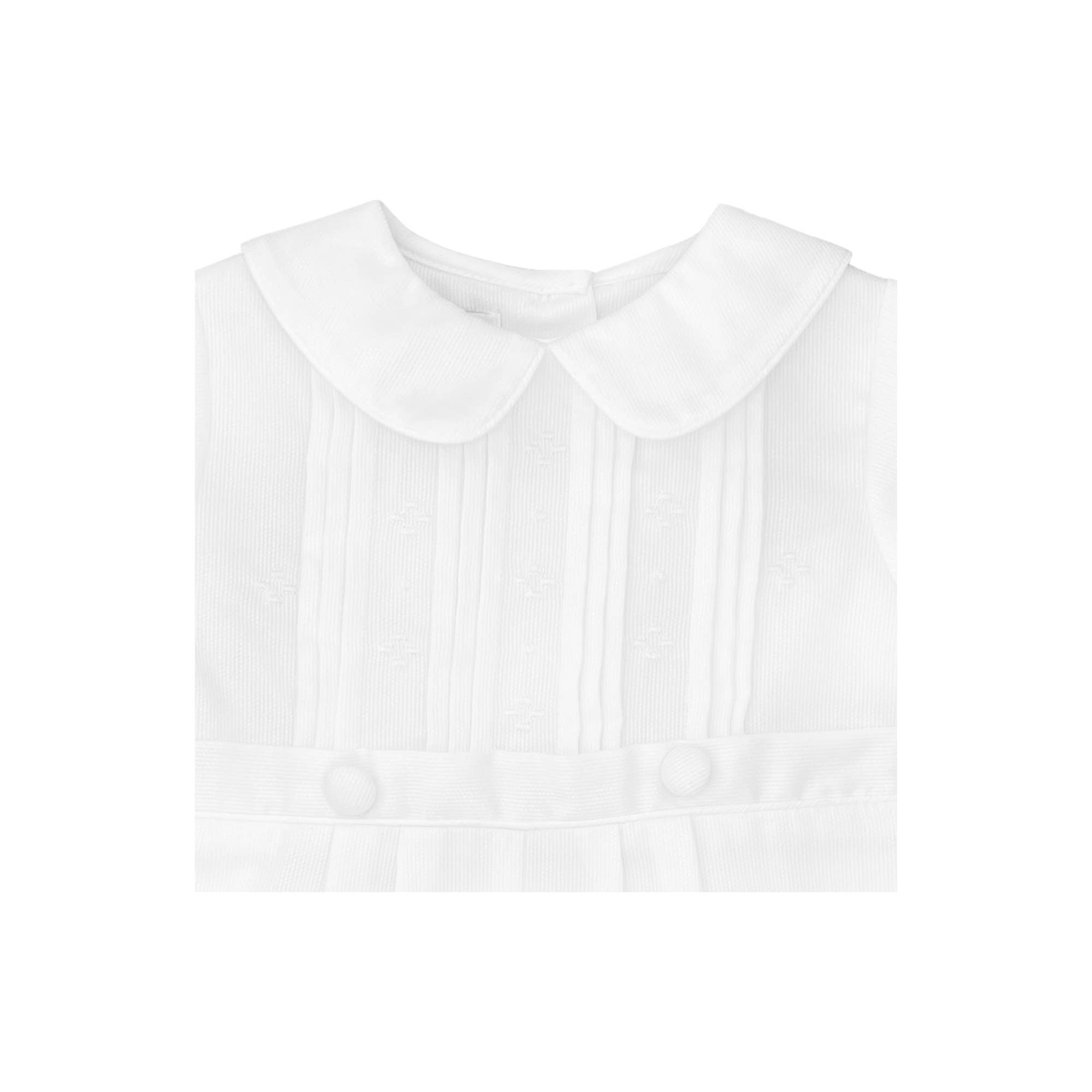 Christening Knicker with Pintucks - White Boys Bubbles + Rompers Petit Ami & Zubels