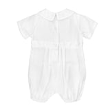 Christening Knicker with Pintucks - White Boys Bubbles + Rompers Petit Ami & Zubels