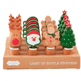 Christmas Light-Up Bottle Stoppers - Assorted Seasonal Mudpie