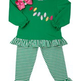 Christmas Lights Ruffle Pant Set Girls Sets Three Sisters