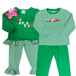 Christmas Lights Ruffle Pant Set Girls Sets Three Sisters