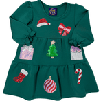 Christmas Time Sparkle Applique Dress Girls Play Dresses Emma Jean