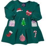 Christmas Time Sparkle Applique Dress Girls Play Dresses Emma Jean
