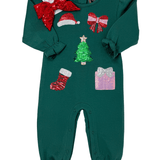 Christmas Time Sparkle Romper Girls Bubbles + Rompers Emma Jean