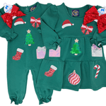 Christmas Time Sparkle Romper Girls Bubbles + Rompers Emma Jean