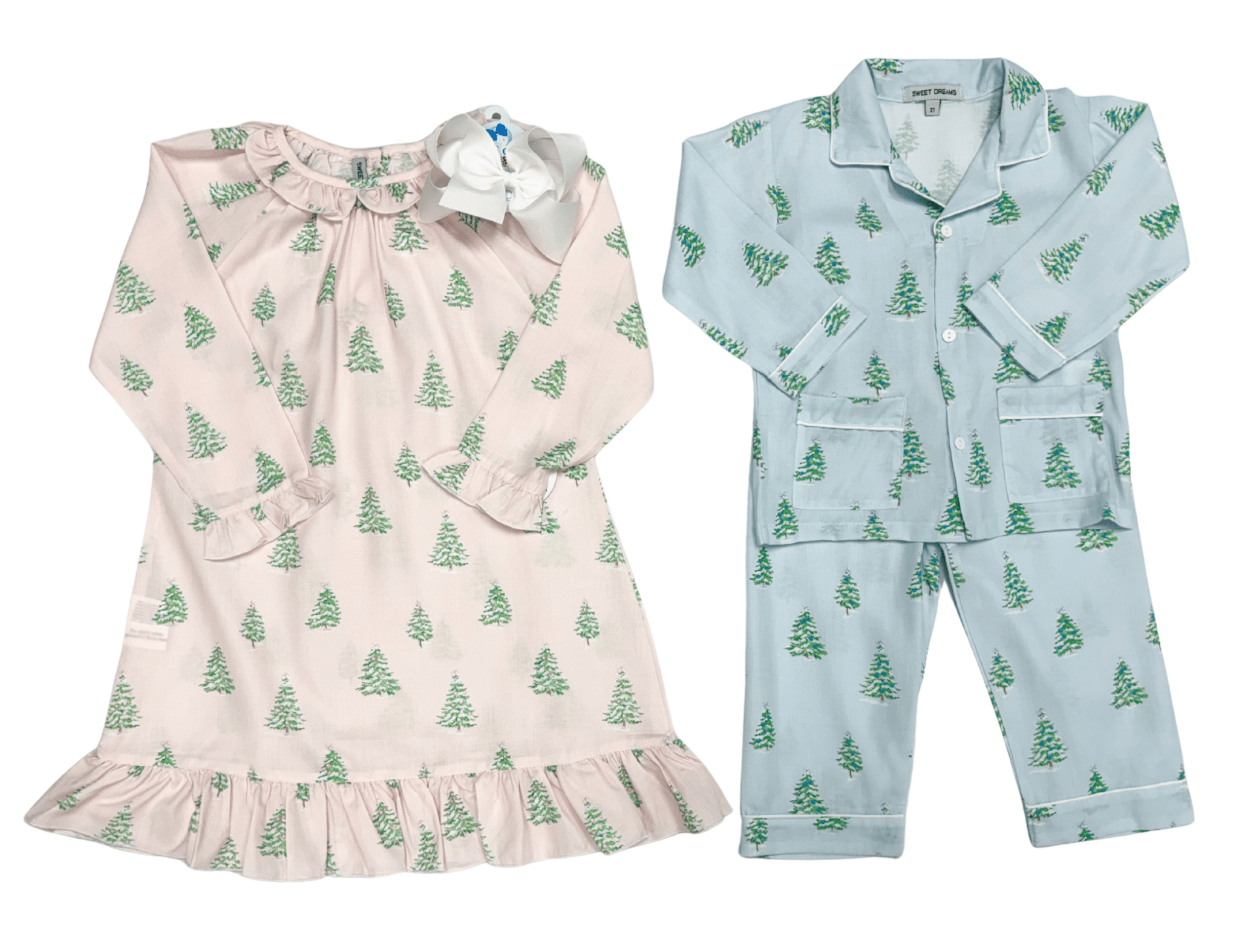 Christmas Tree Print Gown - Sugar Babies Children's Boutique/Meg's Shoppe