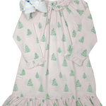Christmas Tree Print Gown - Sugar Babies Children's Boutique/Meg's Shoppe