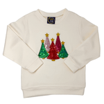 Christmas Tree Sparkle Applique Sweater Girls Sweaters + Sweatshirts Emma Jean