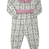 Christmas Trees Pima Scallop Collar Romper Girls Bubbles + Rompers Baby Loren