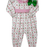 Christmas Trees Pima Scallop Collar Romper Girls Bubbles + Rompers Baby Loren