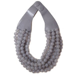 Chunky Beaded Layered Magnetic Necklace - Black Necklaces anbfashion
