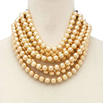 Chunky Beaded Layered Magnetic Necklace - Gold Necklaces ANB Fashion