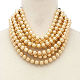 Chunky Beaded Layered Magnetic Necklace - Gold Necklaces ANB Fashion