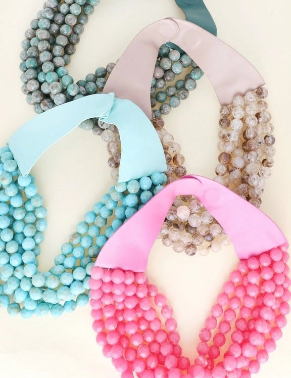 Chunky Beaded Layered Magnetic Necklace - Gold Necklaces ANB Fashion
