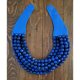 Chunky Beaded Layered Magnetic Necklace - Royal Blue Necklaces ANB Fashion