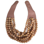 Chunky Beaded Layered Magnetic Necklace - Silver Necklaces anbfashion