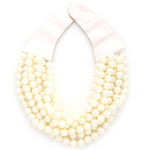 Chunky Beaded Layered Magnetic Necklace - Silver Necklaces anbfashion