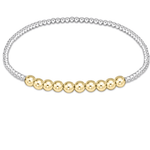 Classic Beaded Bliss 2mm Bead Bracelet - 4mm - Mixed Metal Bracelets enewton