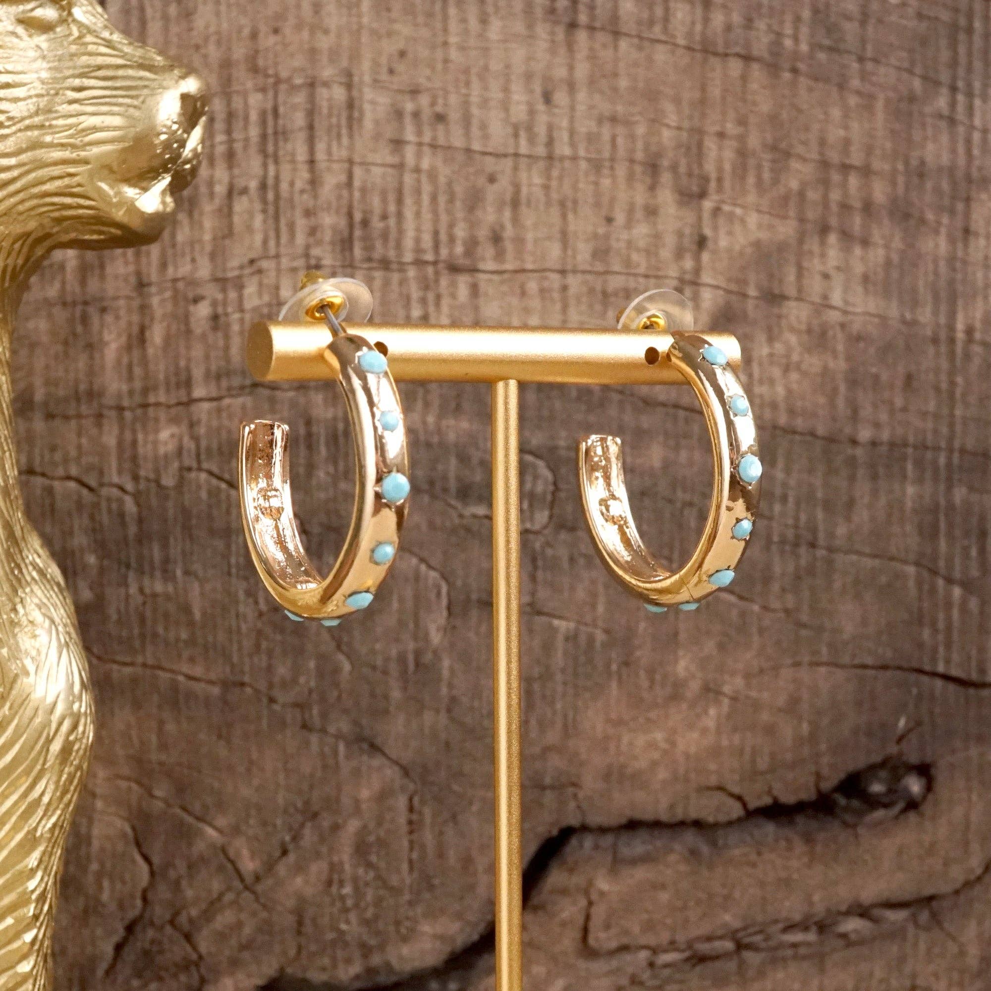 Classic Bubble Hoops – Turquoise Earrings PennyLine inc