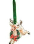 Classic Christmas Glass Ornament Seasonal Mudpie Reindeer
