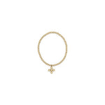 Classic Gold 3mm Bead Bracelet - Classic Beaded Signature Cross Gold Charm - 4mm Bead Gold Bracelets enewton