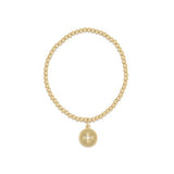 Classic Gold 3mm Bead Bracelet - Cross Gold Disc Bracelets enewton